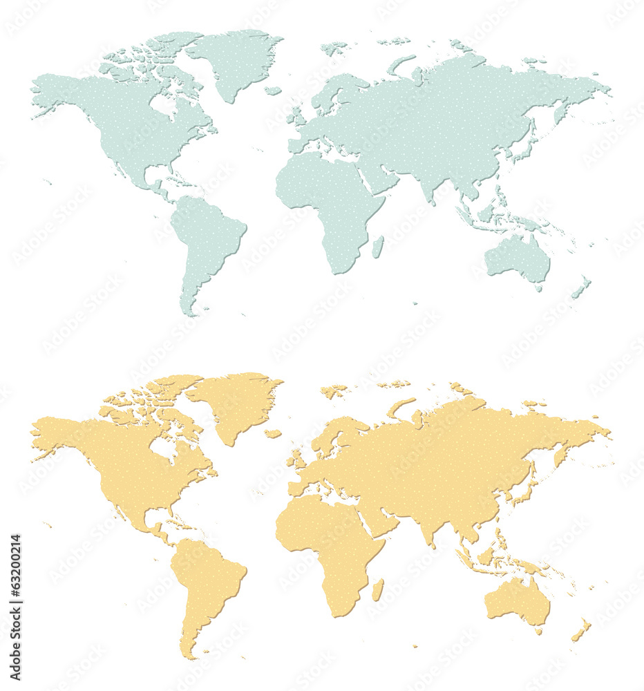 Fototapeta An illustration of two sandpaper earth maps.