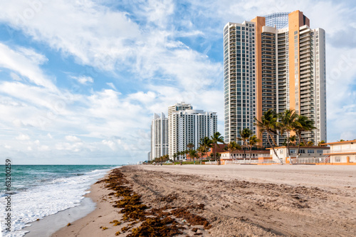 View of Sunny Isles Miami beach in Florida at morning, USA © EleSi