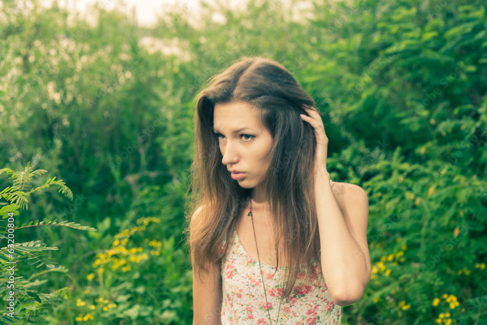 Beautiful blonde in a summer field Beautiful blonde in a summer field