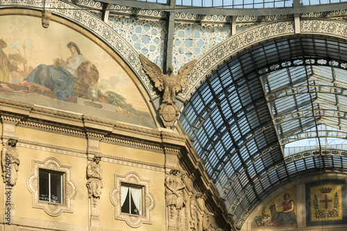 Galleria ironworks and glass roof  Milan