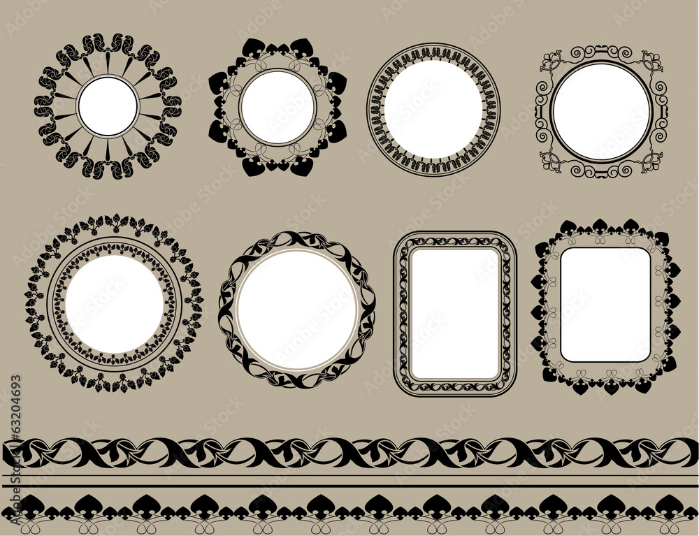 Obraz premium Set of black frame isolated on white Vector illustration
