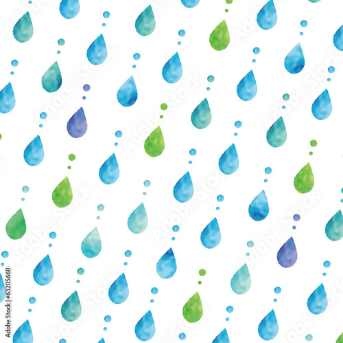 雨・水玉模様・水彩イメージ素材