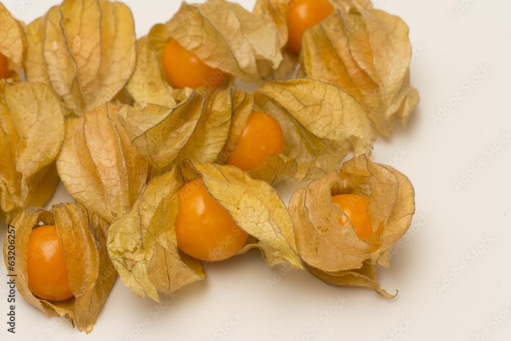 Physalis fruits isolated on a white background