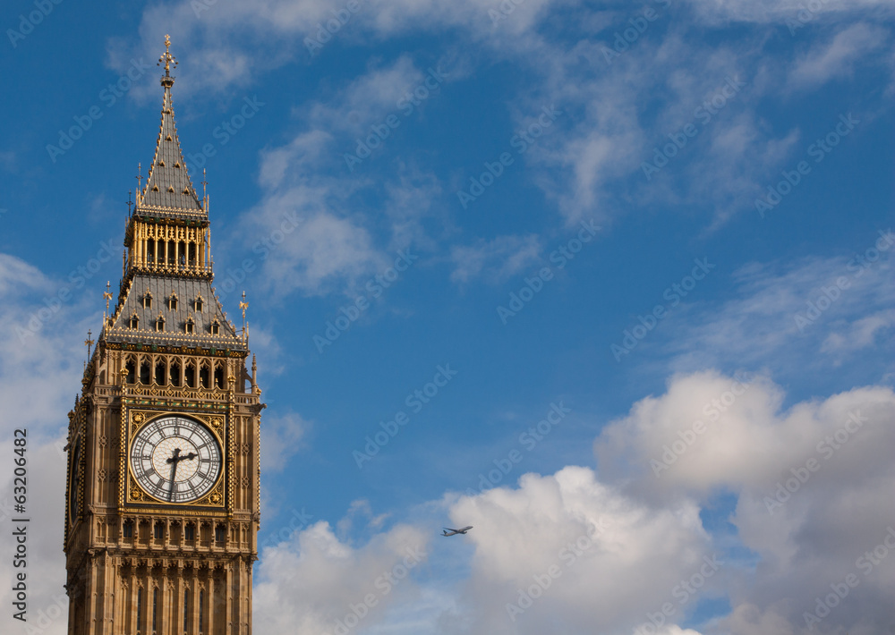 big ben and airplane