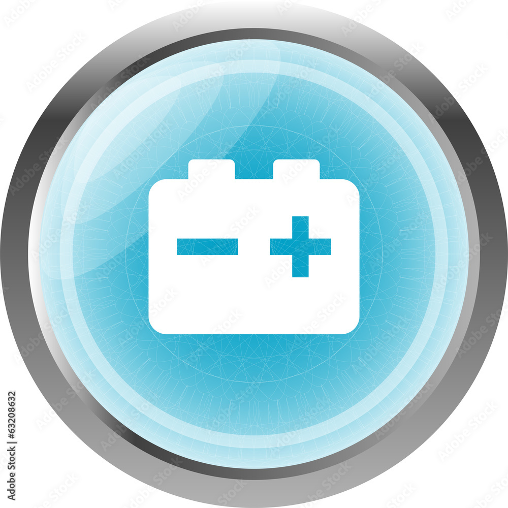 battery web glossy icon button isolated on white battery web glossy icon button isolated on white