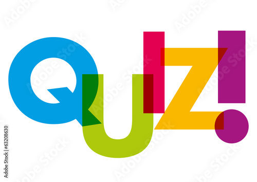 Le mot QUIZ avec des lettres de différentes couleurs