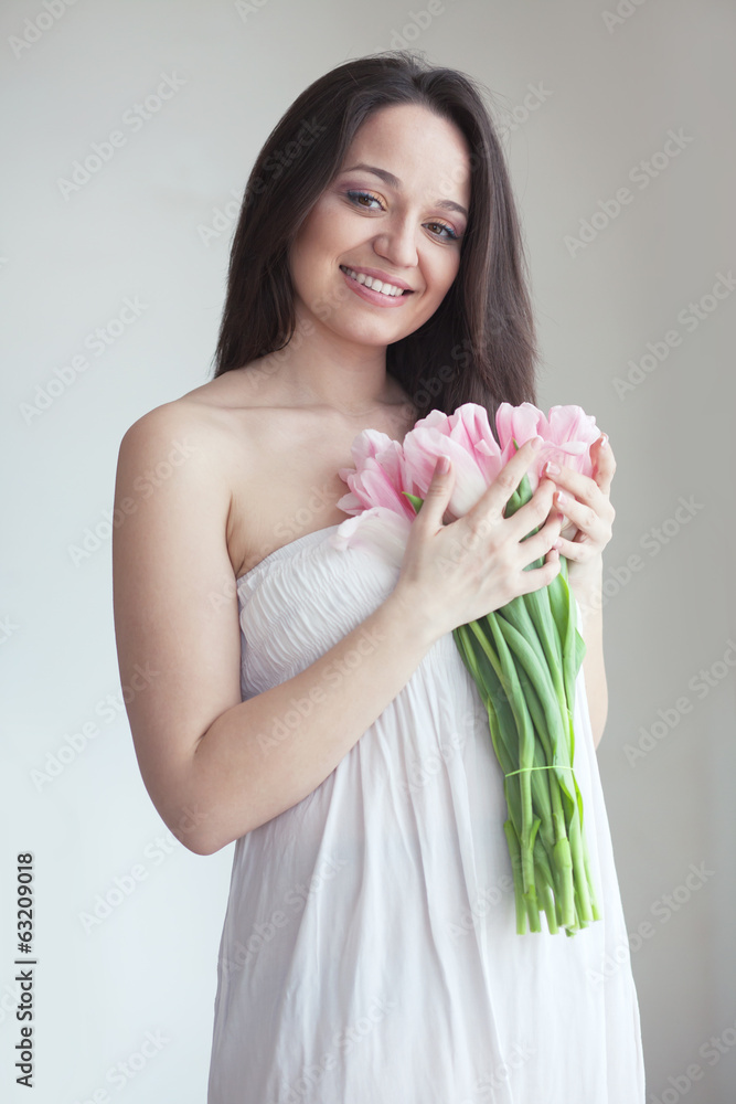 Woman with tulips Woman with tulips