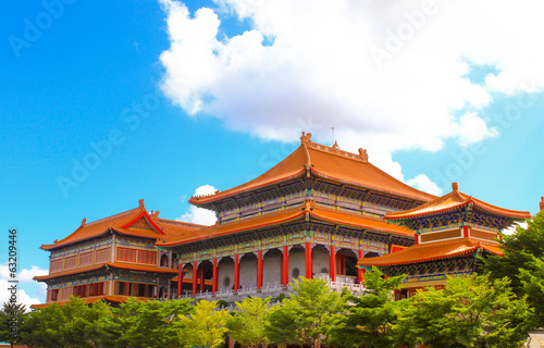 Traditional Chinese style temple at Wat Leng-Noei-Yi  Thailand