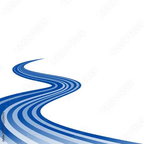 Abstract waving blue ribbon flag