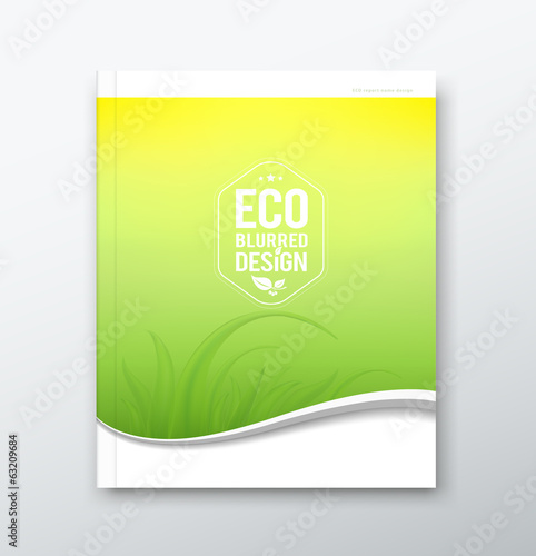Cover Annual report, eco blurred yellow and green design
