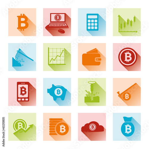 bitcoin flat icons