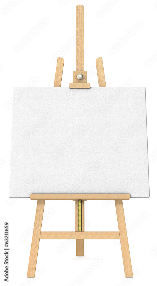 Easel and Canvas.