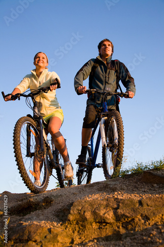 Wallpaper Mural Couple of bicycles on sunset Torontodigital.ca