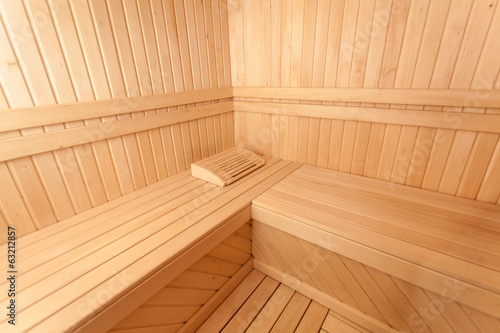 Wooden scandinavian sauna room