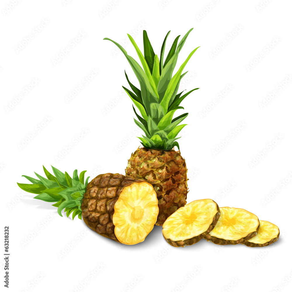 Pineapple isolated poster or emblem Pineapple isolated poster or emblem
