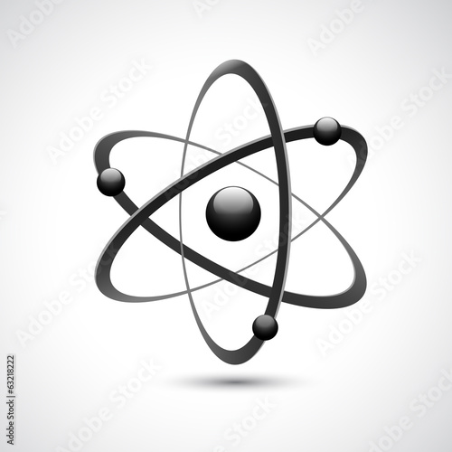 Atom logo symbol 3d