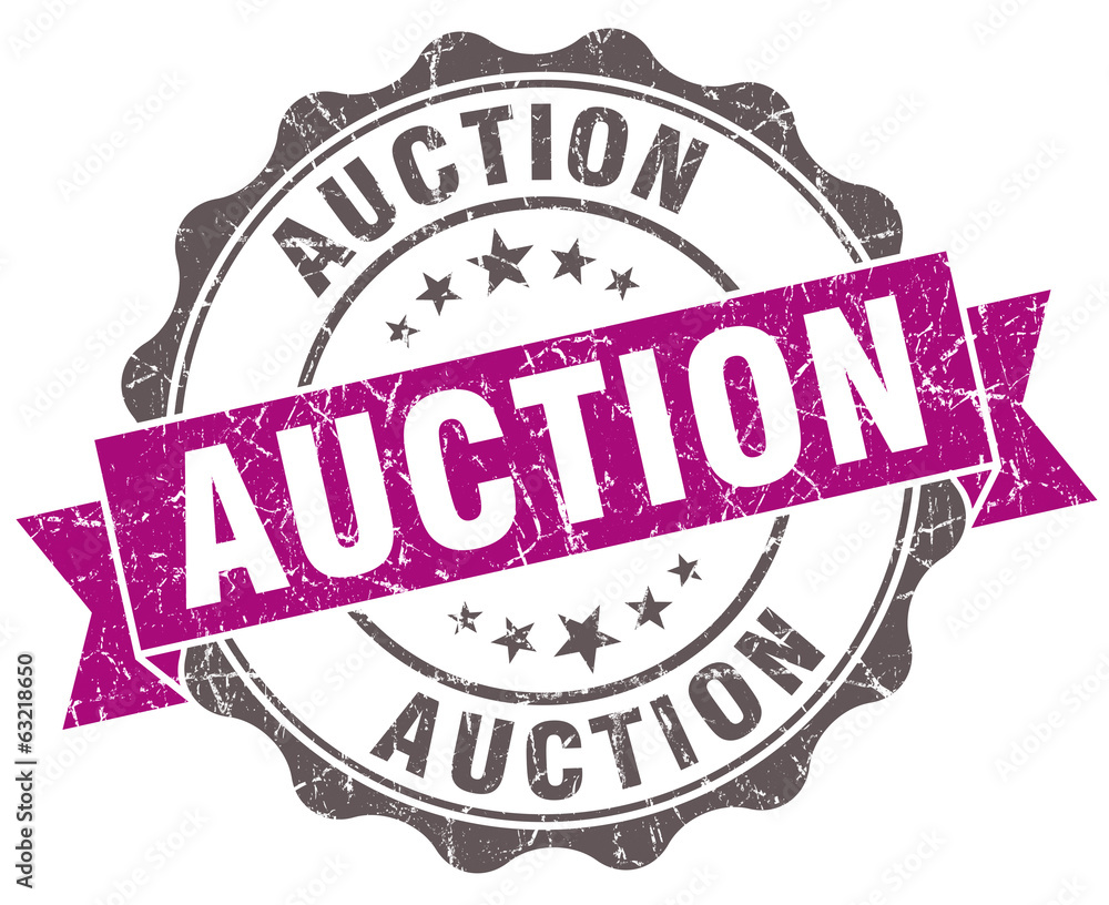 Auction violet grunge retro style isolated seal Auction violet grunge retro style isolated seal