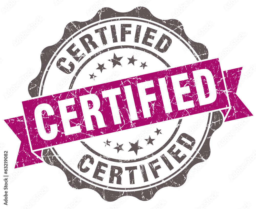 Certified violet grunge retro style isolated seal Certified violet grunge retro style isolated seal