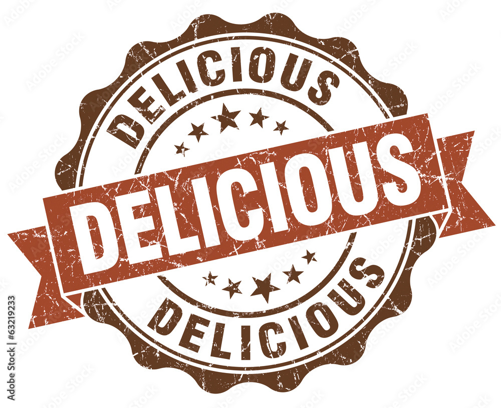 Obraz premium Delicious brown grunge retro style isolated seal