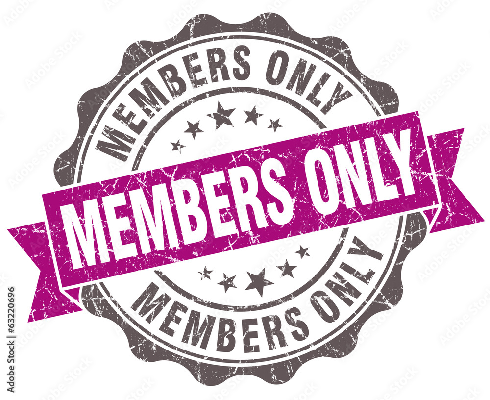Members only violet grunge retro style isolated seal Members only violet grunge retro style isolated seal