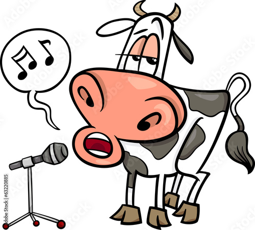 singing cow cartoon illustration