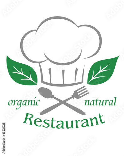 Organic natural restaurant icon photo