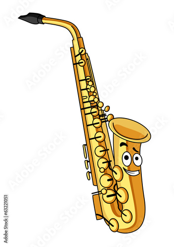 Cartoon brass saxophone