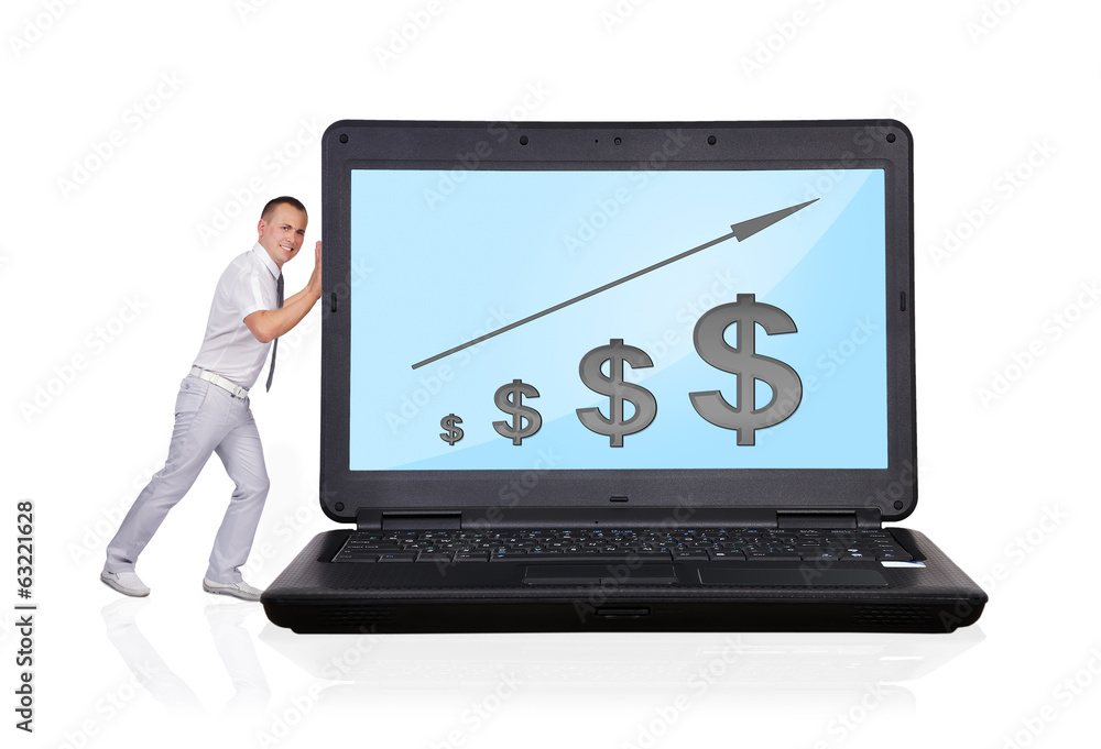 laptop with business chart laptop with business chart