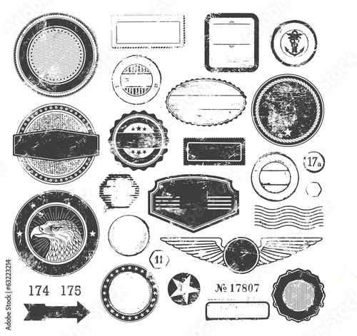 set of grungy rubber stamps with copyspace for your text
