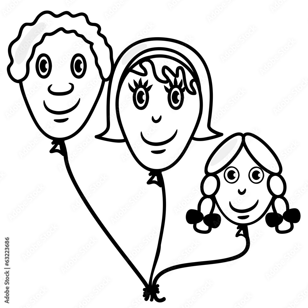 Luftballon Familie Tochter Luftballon Familie Tochter