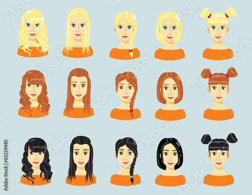 set of young girls