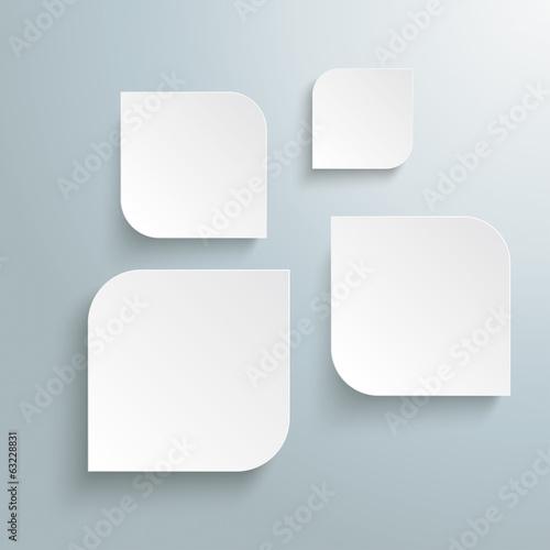 4 Absctract White Round Quadrates Design