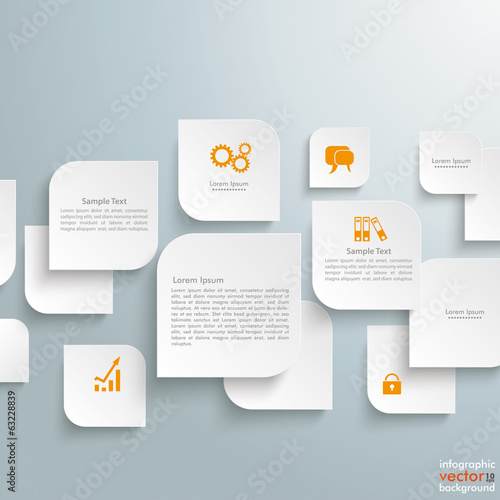 Abstract White Round Quadrates Design