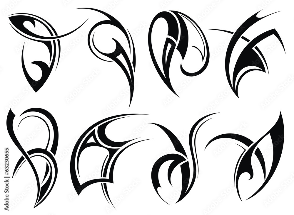 Obraz premium Collection of tribal tattoo