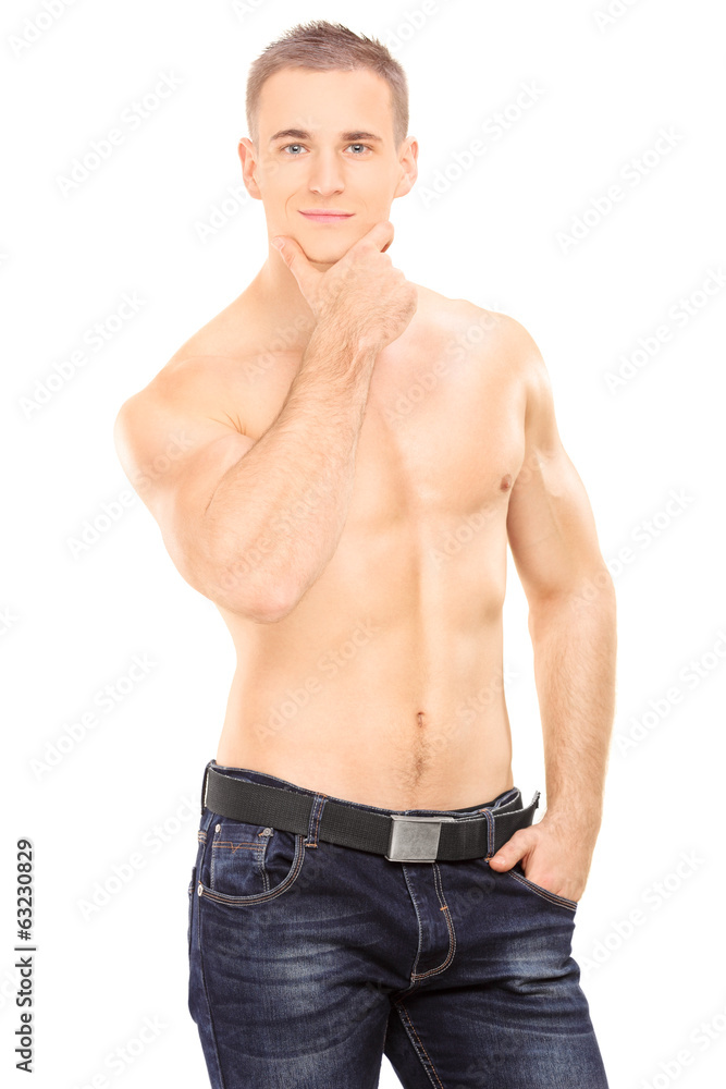 Fototapeta premium Handsome shirtless man posing
