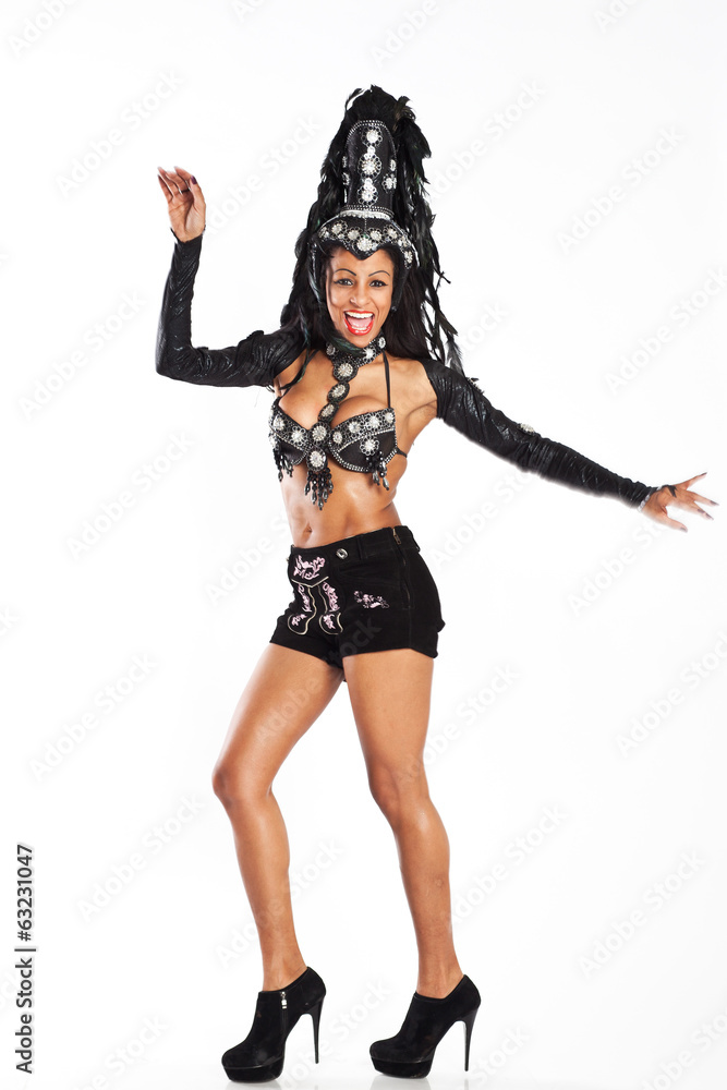 Brazilian Samba Dancer wearing a 