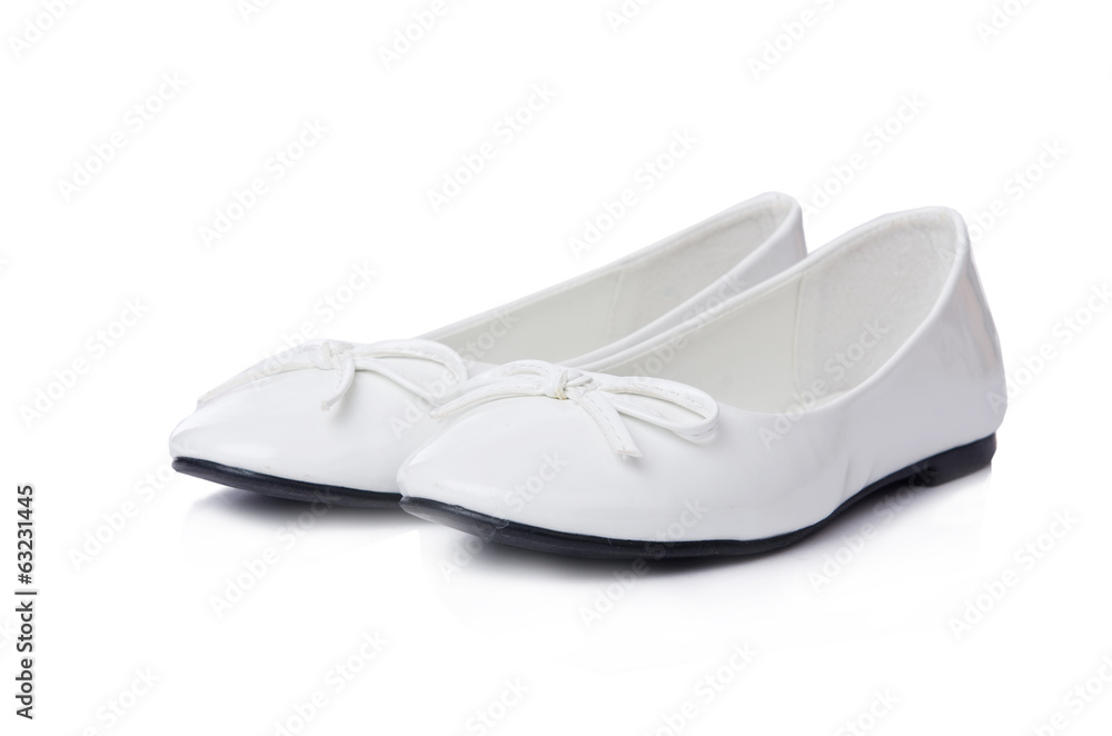 Golden ballet shoes isolated on white Golden ballet shoes isolated on white