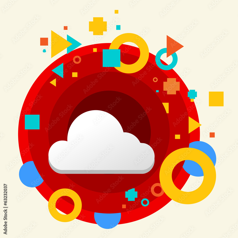 Cloud on abstract colorful made from circles background with dif Cloud on abstract colorful made from circles background with dif