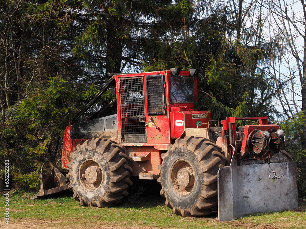tracteur forestier Stock Photo