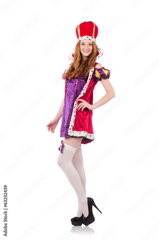 Woman queen isolated on the white background Woman queen isolated on the white background