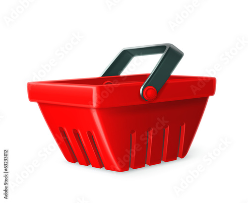 Red shopping basket vector icon