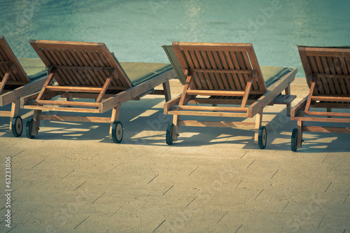 Hotel Poolside Chairs with Sea view