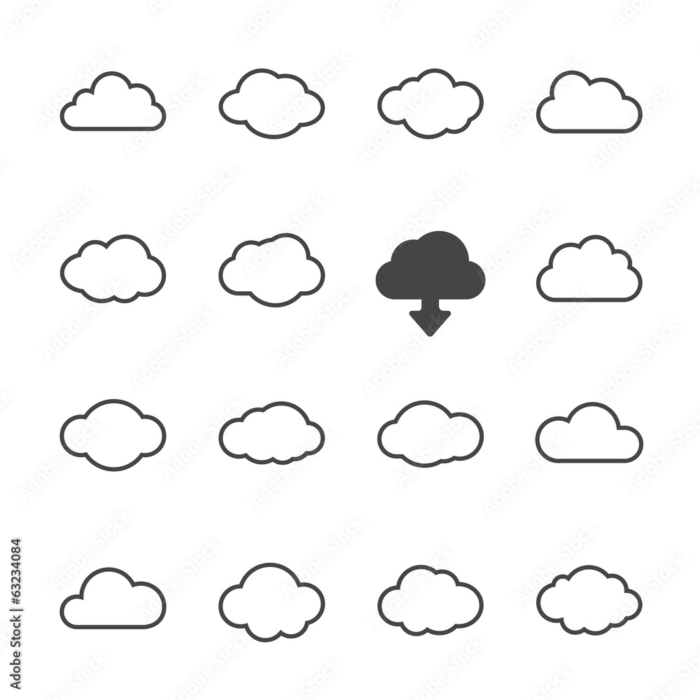 Cloud shapes set Cloud shapes set