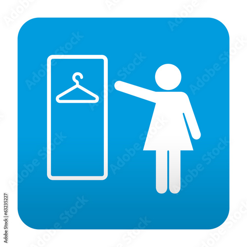 Etiqueta tipo app azul simbolo vestuario femenino photo