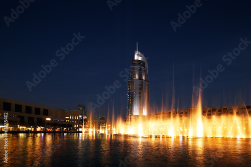 The Dubai Fountain performs and dances to the beat of the music
