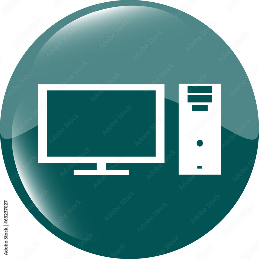 laptop or computer sign web button icon isolated on white
