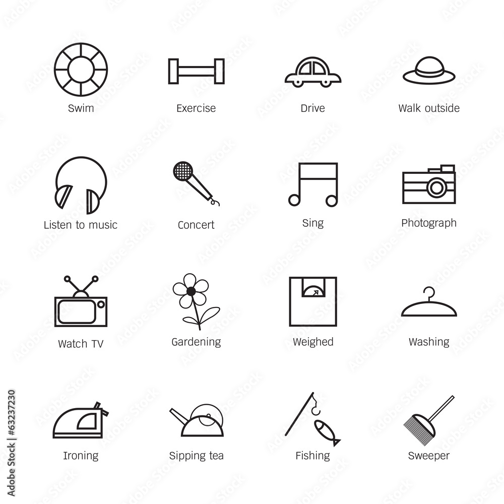 Daily life icons. Vector illustration Daily life icons. Vector illustration