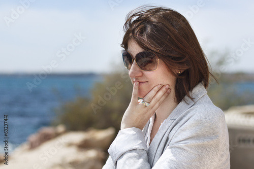 pregnant woman near the sea