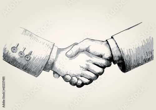 Sketch illustration of shaking hands