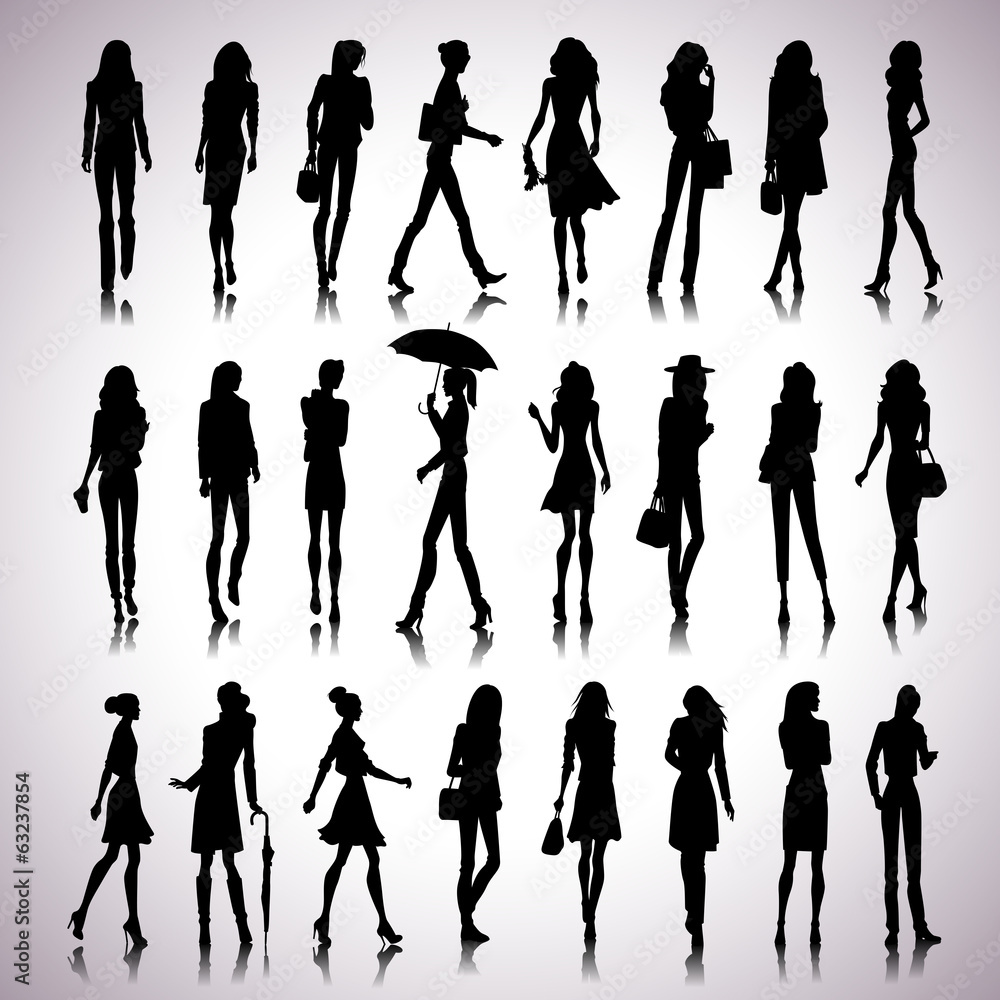 Fototapeta premium Urban women silhouettes